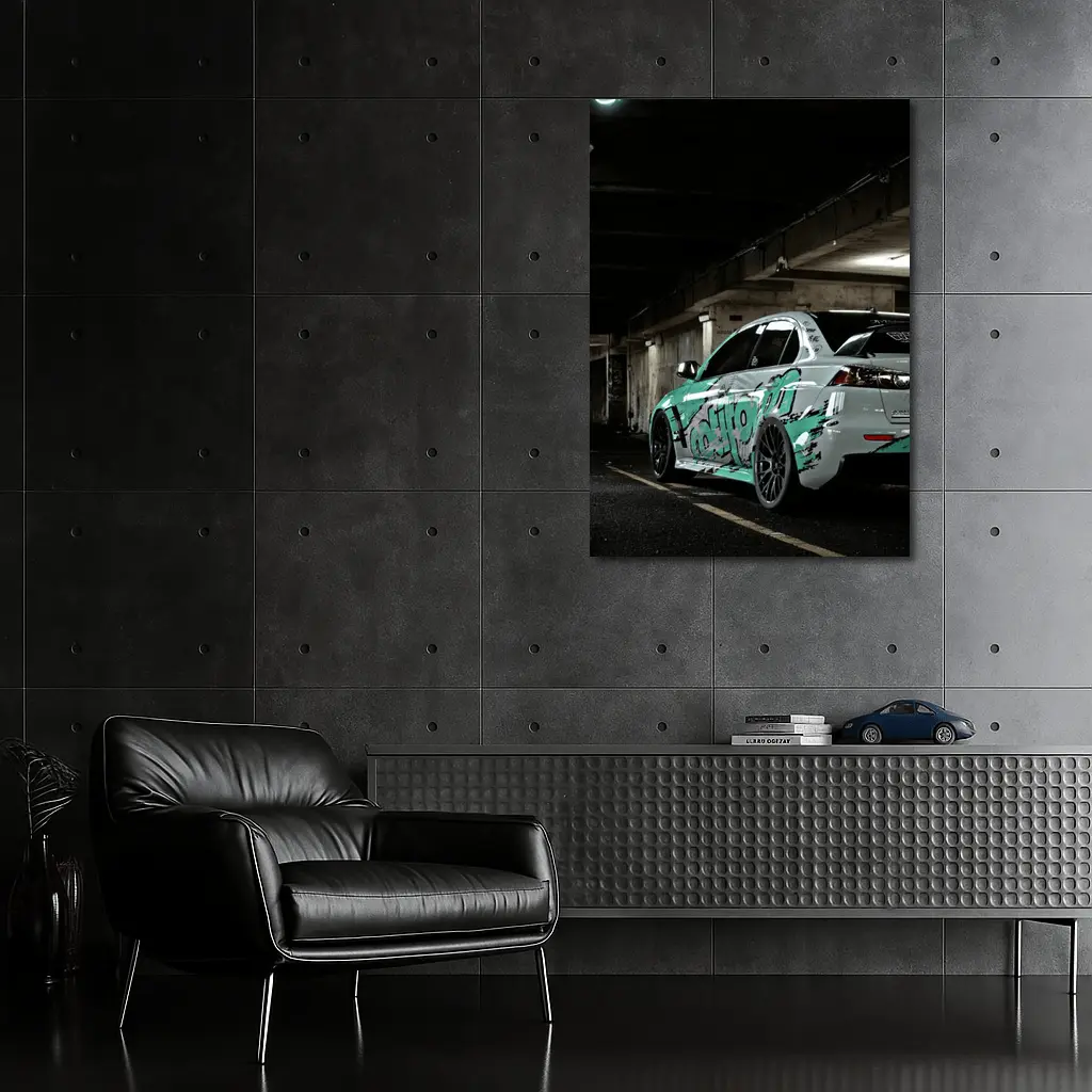 Mitsubishi Lancer Graffiti Wrap Underground Parking – Wall Art