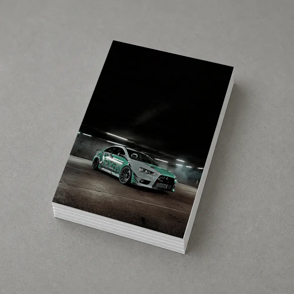 Mitsubishi Lancer Evolution Underground Parking Green Wrap – Postcards