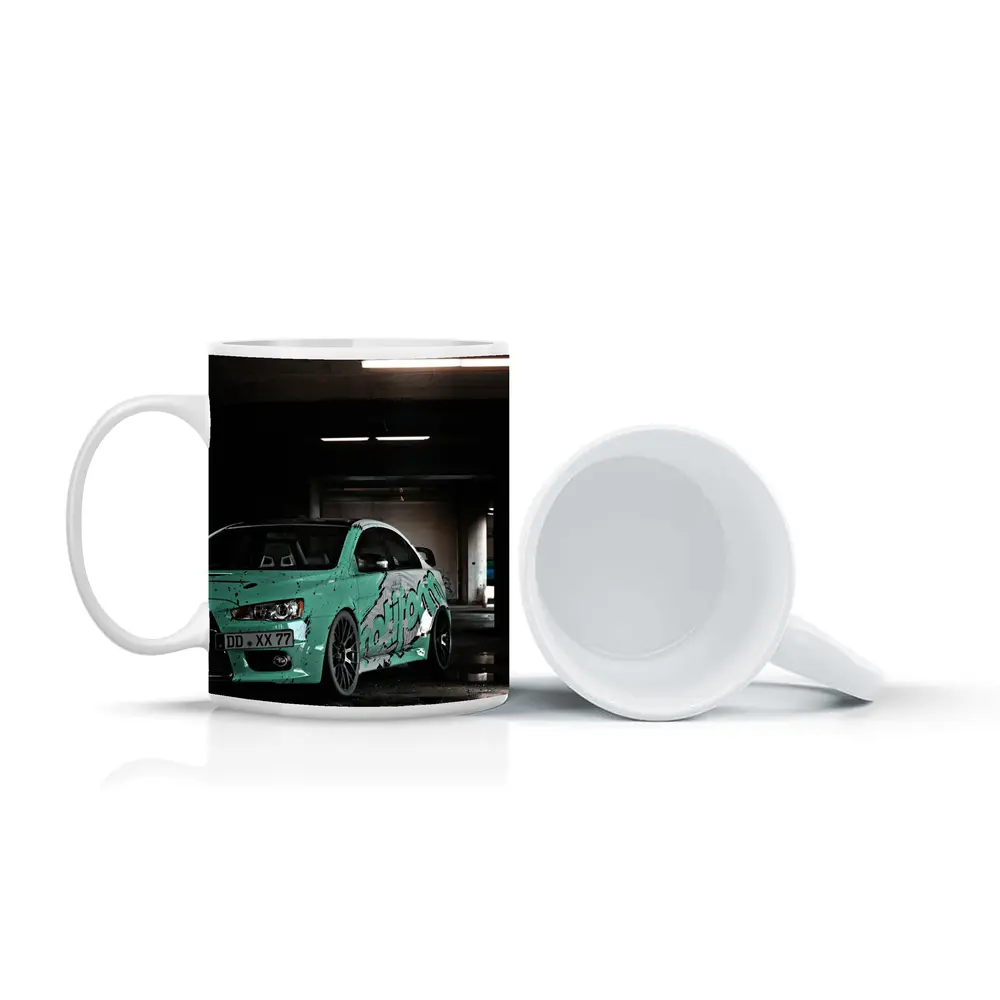 Mitsubishi Lancer Evo Teal Wrap Parking Garage – Mugs