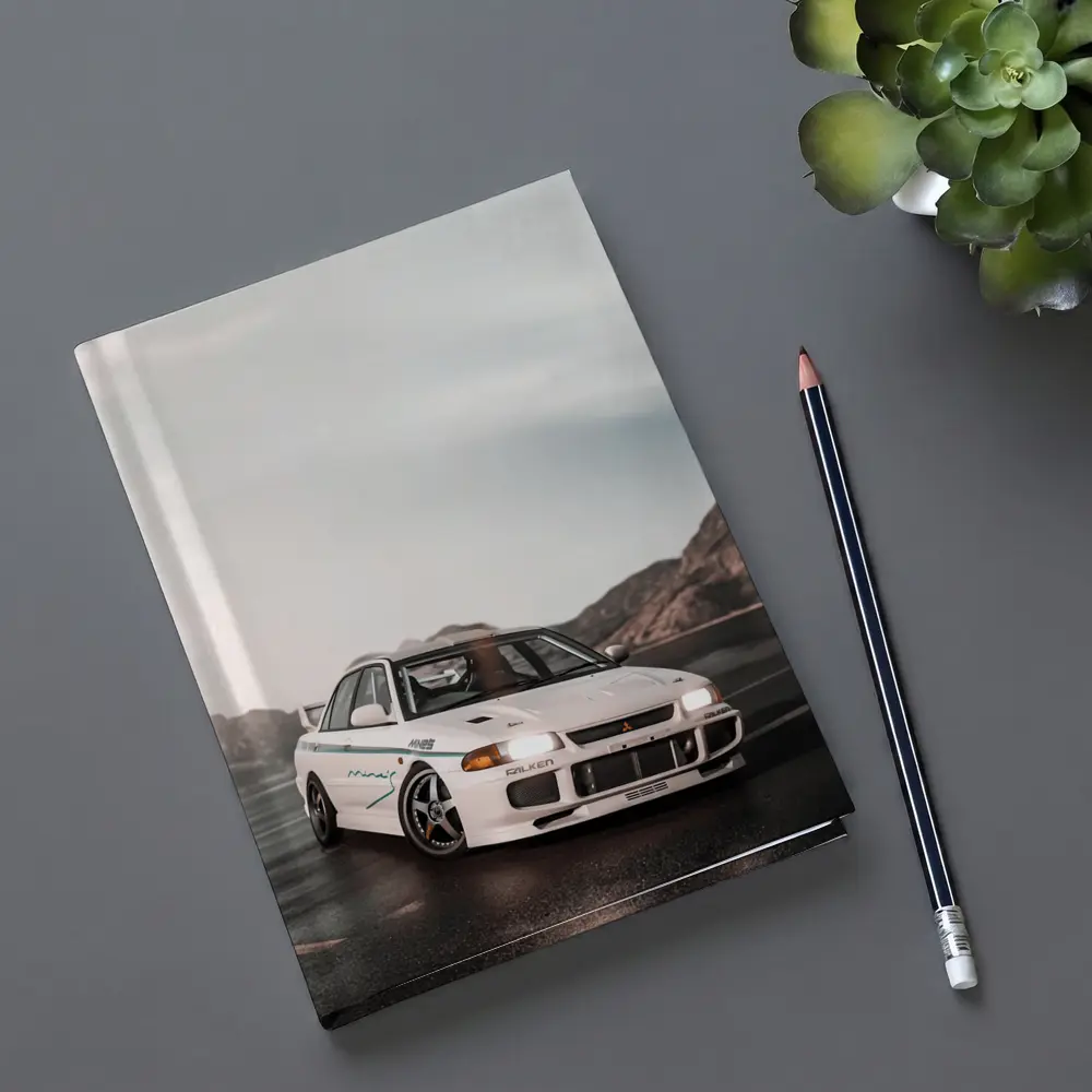 Mitsubishi Lancer Evolution White Mountain Road – Notebooks