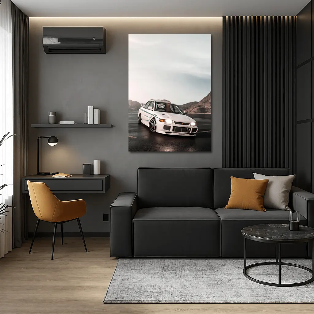 Mitsubishi Lancer Evolution White Mountain Road – Wall Art
