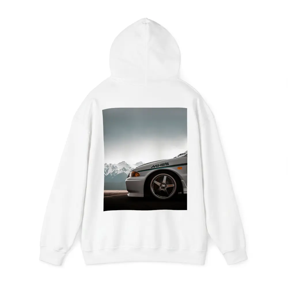 Mitsubishi Lancer Evolution Mountains Gray Sky – Hoodies