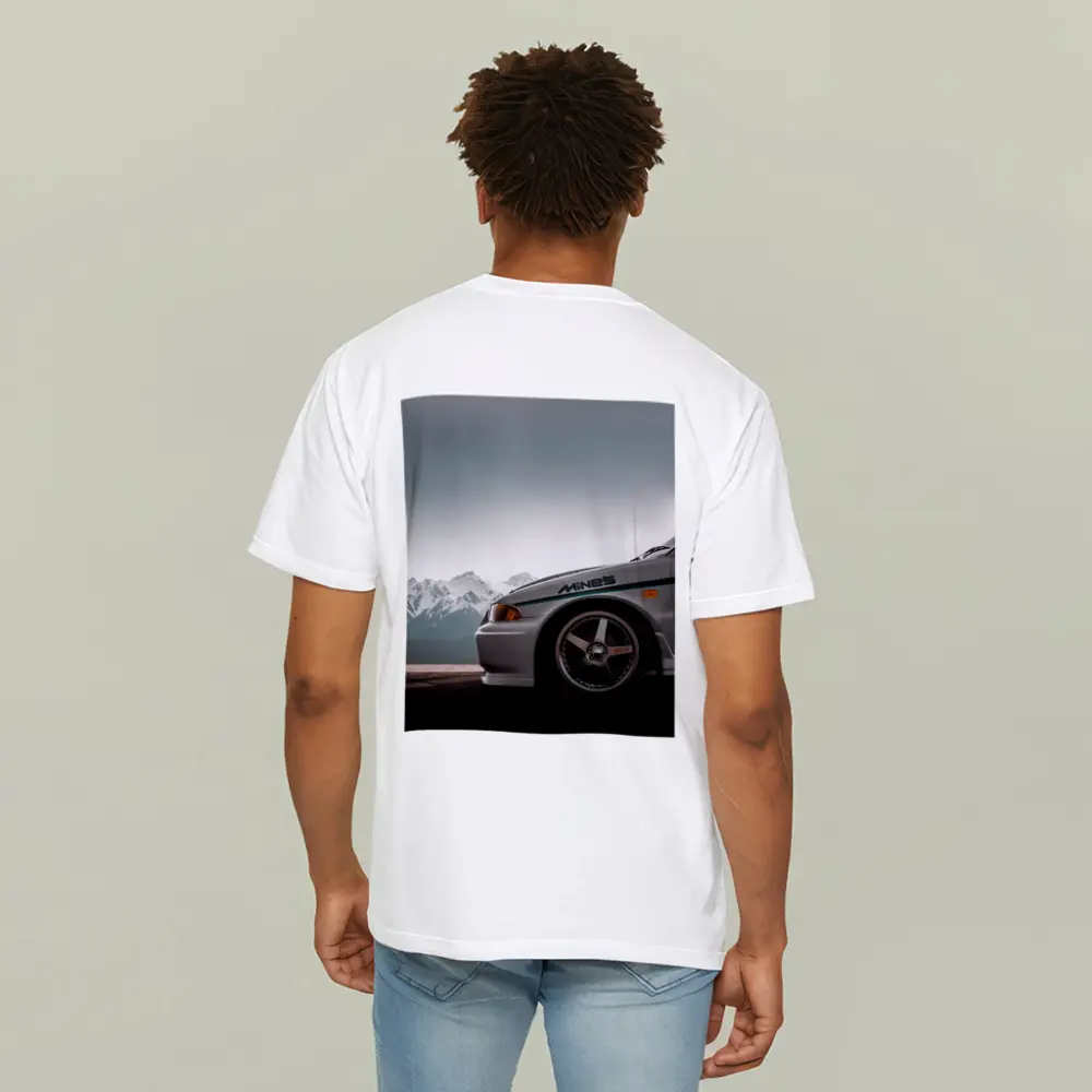 Mitsubishi Lancer Evolution Mountains Gray Sky – T-Shirts