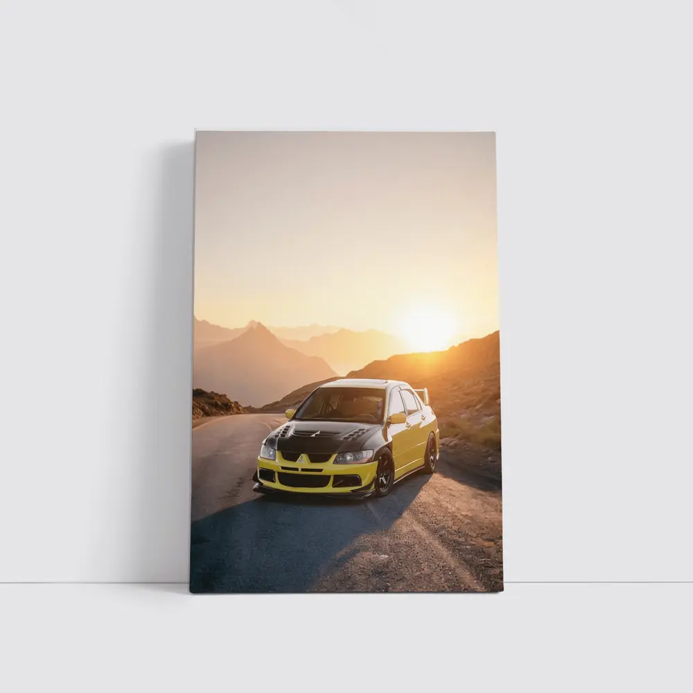 Mitsubishi Lancer Evolution Mountain Sunset Road – Wall Art