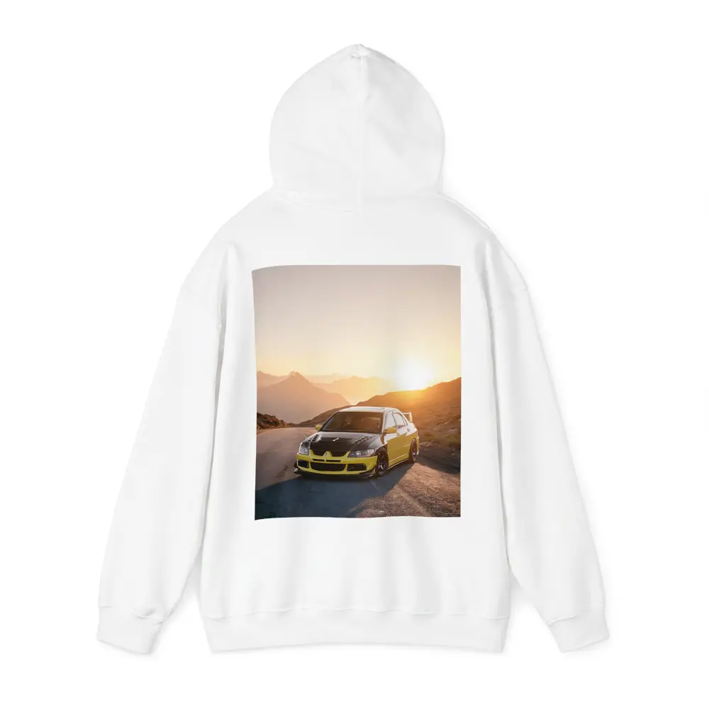 Mitsubishi Lancer Evolution Mountain Sunset Road – Hoodies