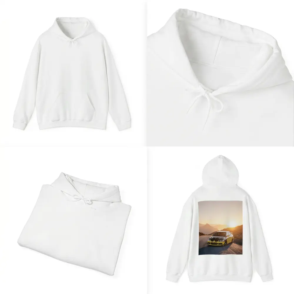 Mitsubishi Lancer Evolution Mountain Sunset Road – Hoodies
