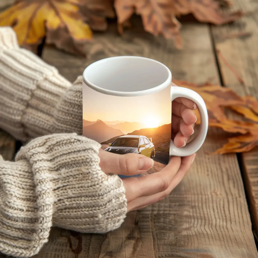 Mitsubishi Lancer Evolution Mountain Sunset Road – Mugs