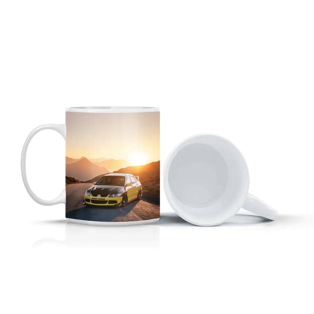 Mitsubishi Lancer Evolution Mountain Sunset Road – Mugs