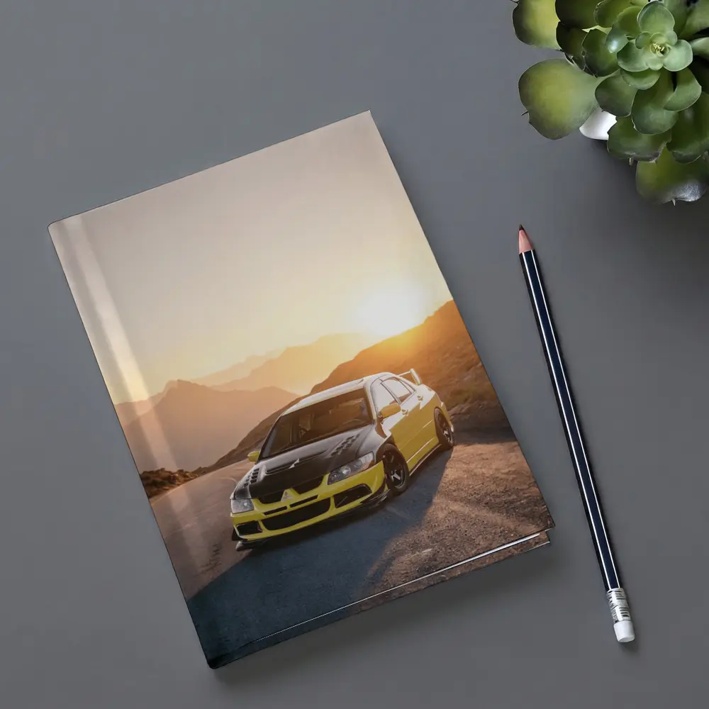Mitsubishi Lancer Evolution Mountain Sunset Road – Notebooks