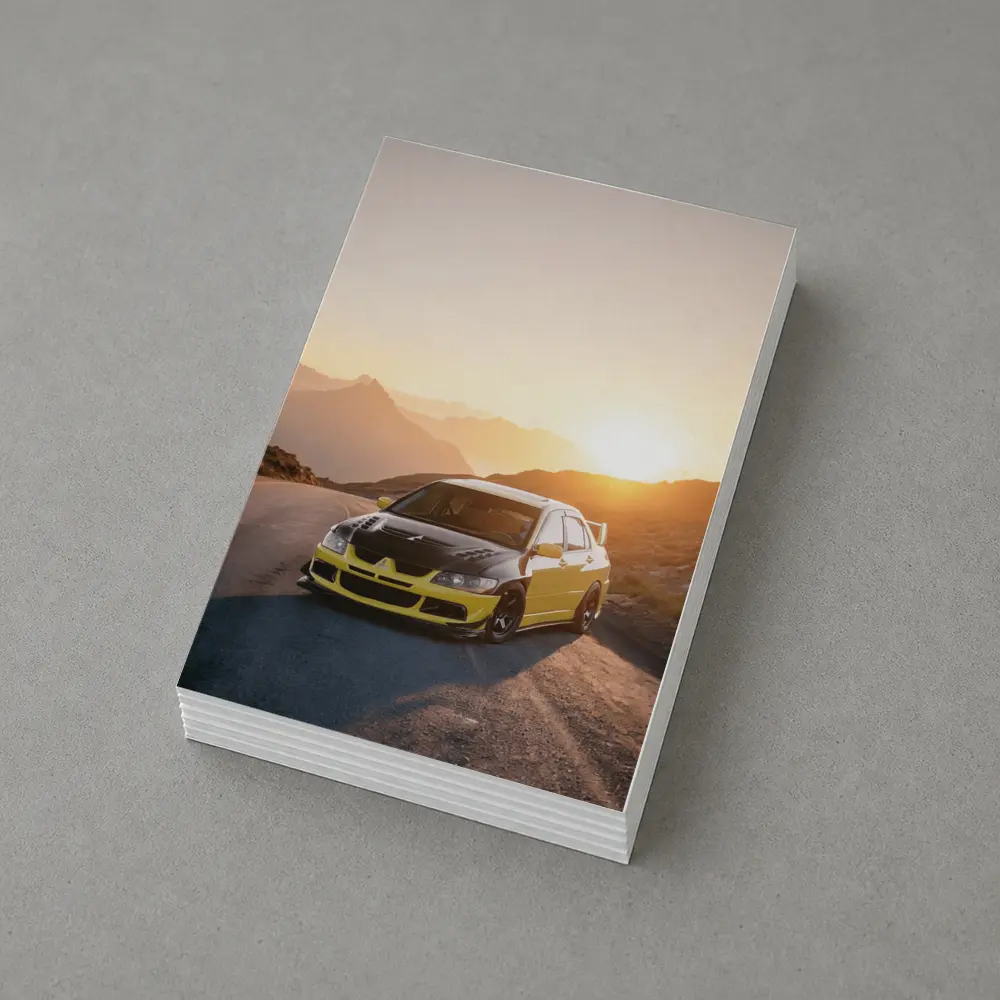 Mitsubishi Lancer Evolution Mountain Sunset Road – Postcards