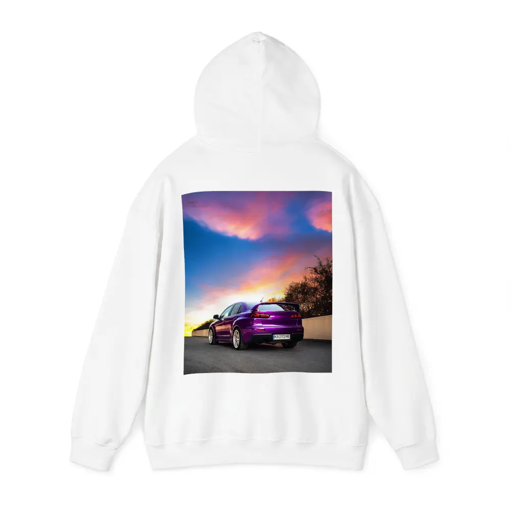 Mitsubishi Lancer Evolution Purple Sunset Sky – Hoodies