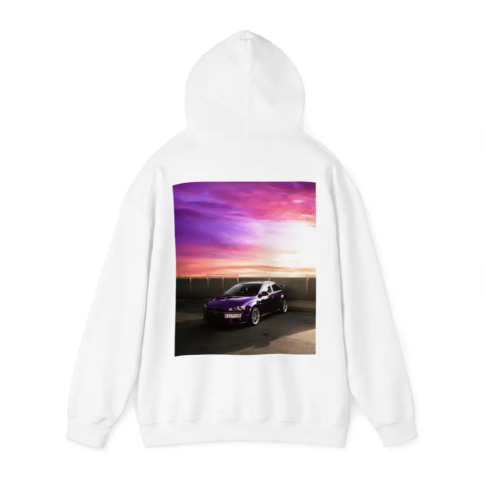 Mitsubishi Lancer Purple Car Sunset Sky – Hoodies