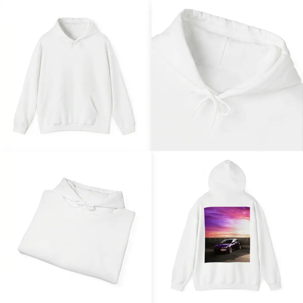 Mitsubishi Lancer Purple Car Sunset Sky – Hoodies