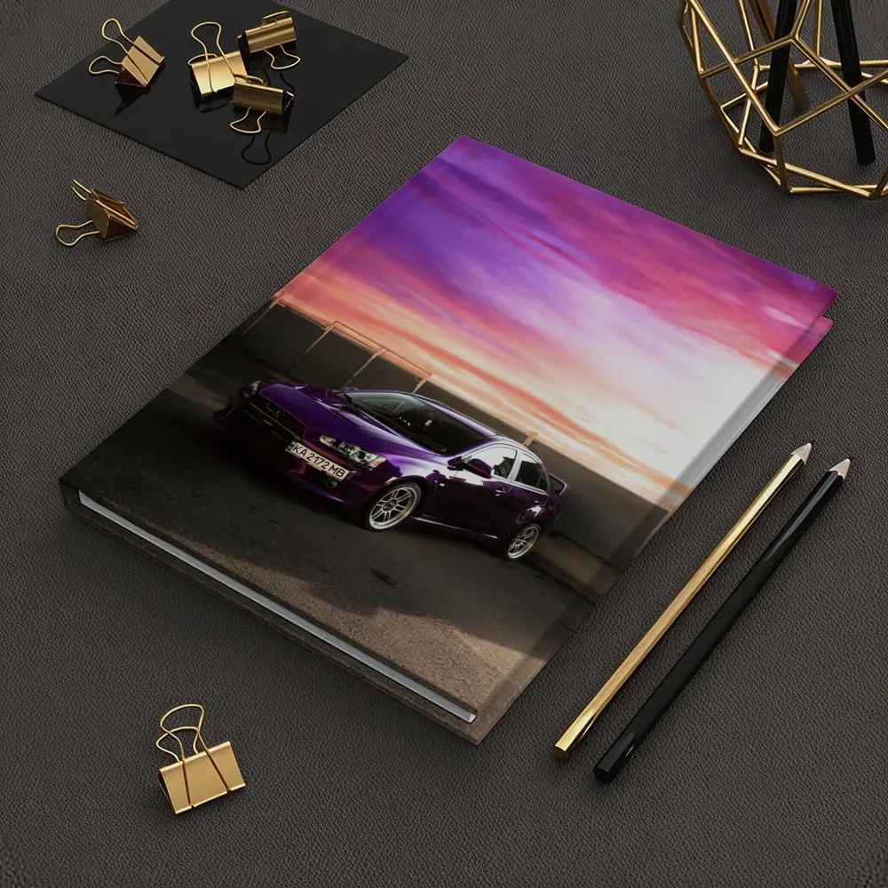 Mitsubishi Lancer Purple Car Sunset Sky – Notebooks