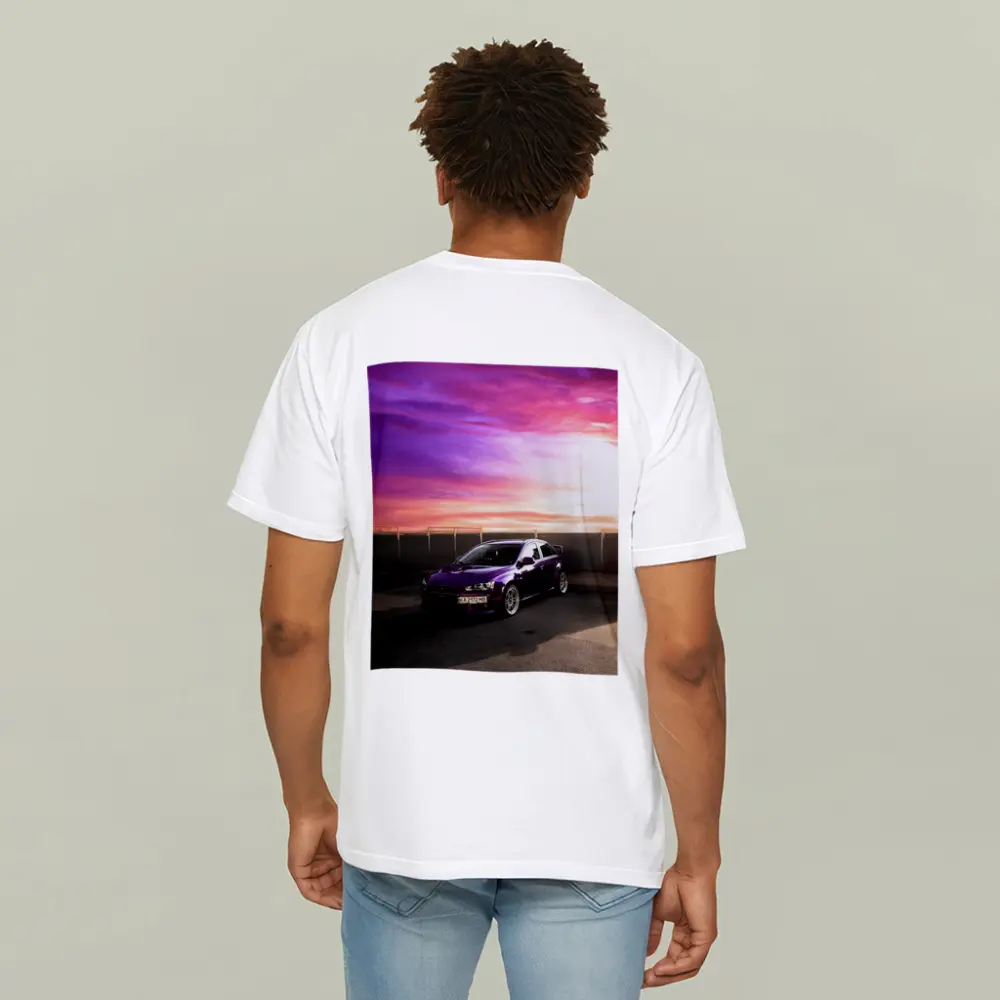 Mitsubishi Lancer Purple Car Sunset Sky – T-Shirts