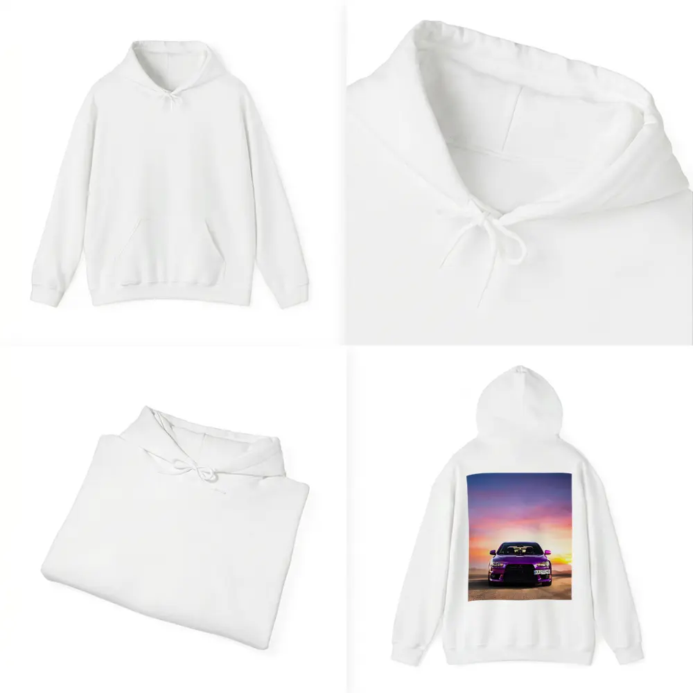 Mitsubishi Lancer Purple Car Sunset Sky – Hoodies
