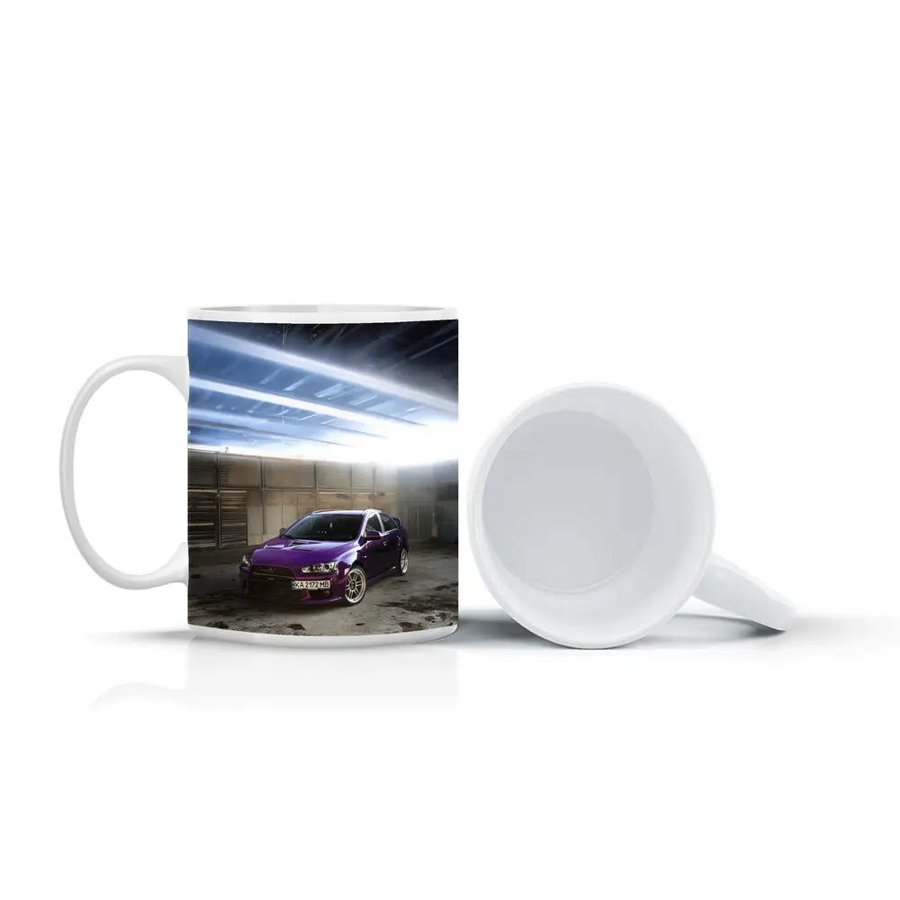 Mitsubishi Lancer Purple Inside Industrial Garage – Mugs