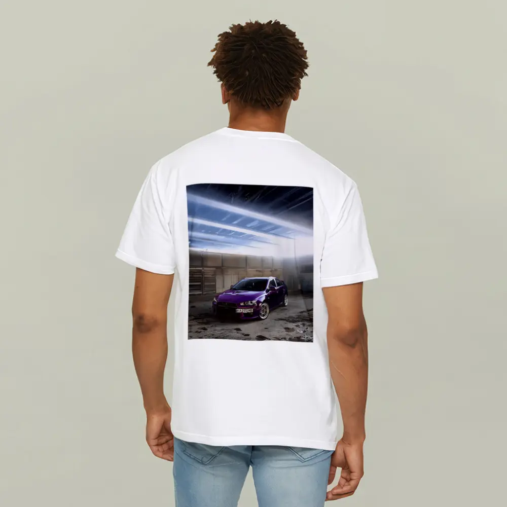 Mitsubishi Lancer Purple Inside Industrial Garage – T-Shirts