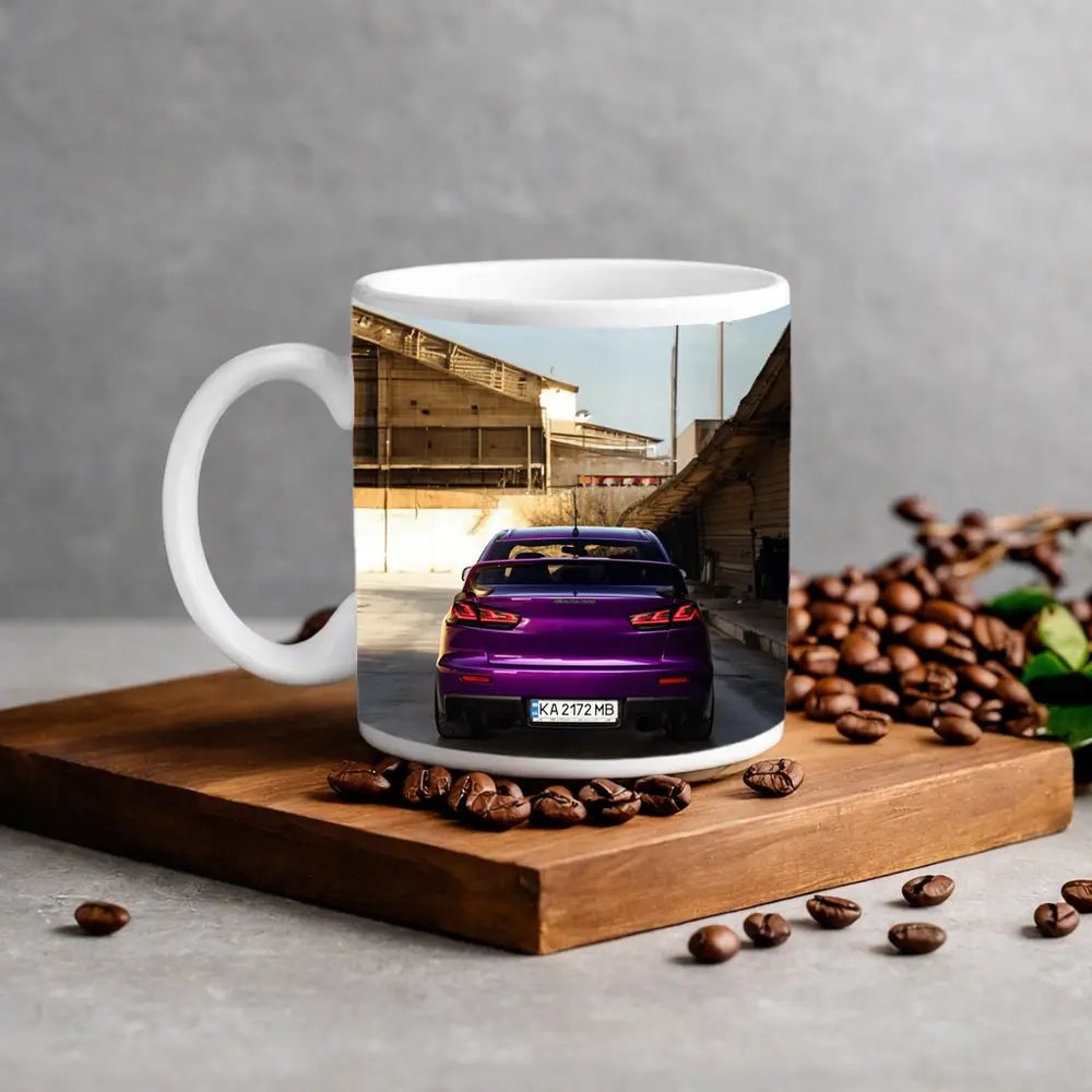 Mitsubishi Lancer Purple Rear Urban Garage – Mugs
