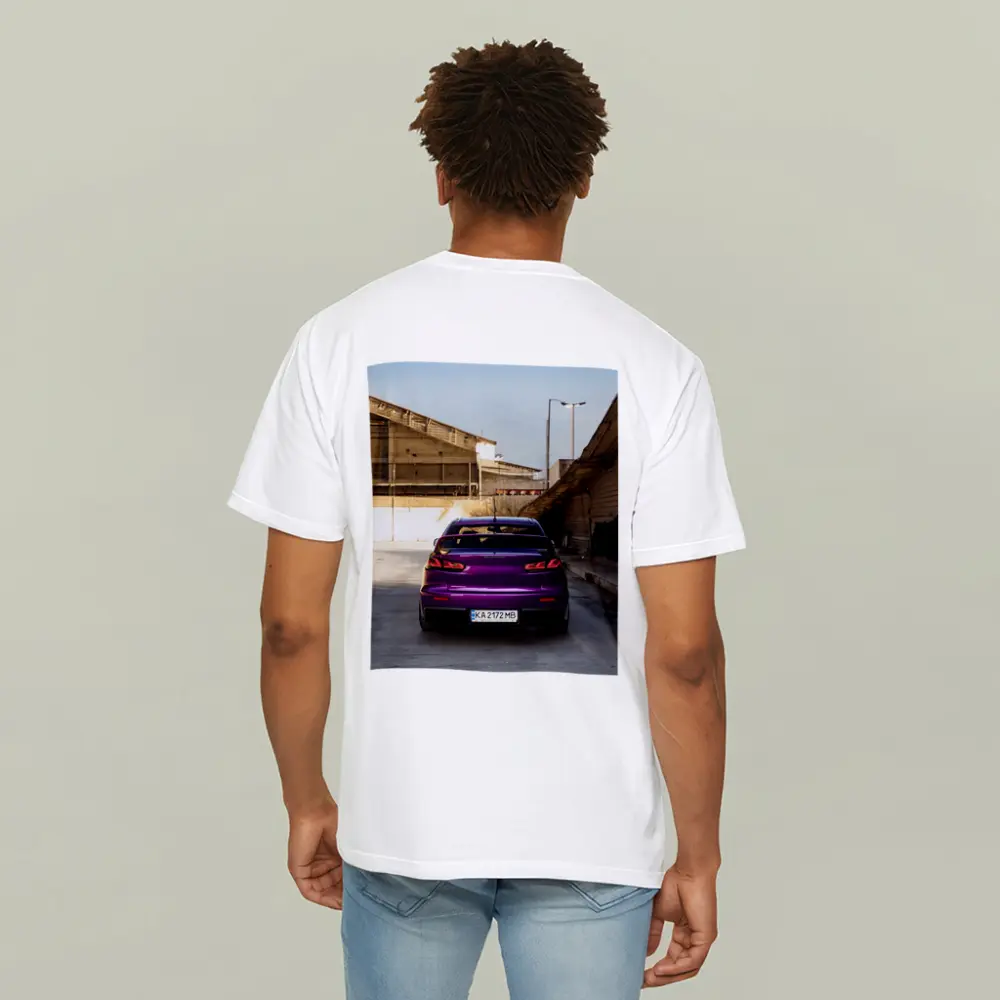 Mitsubishi Lancer Purple Rear Urban Garage – T-Shirts