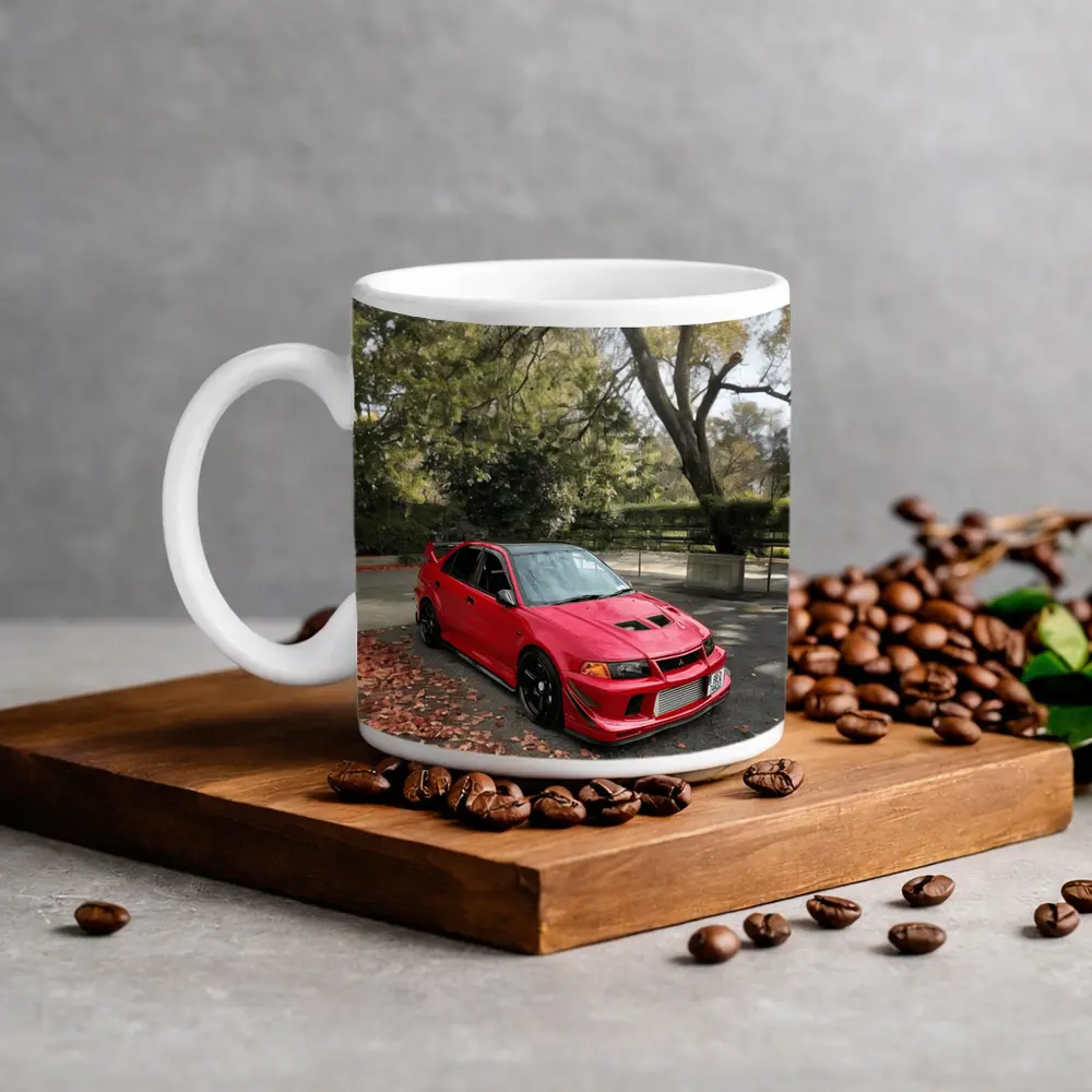 Mitsubishi Lancer Evolution Red Park Setting – Mugs