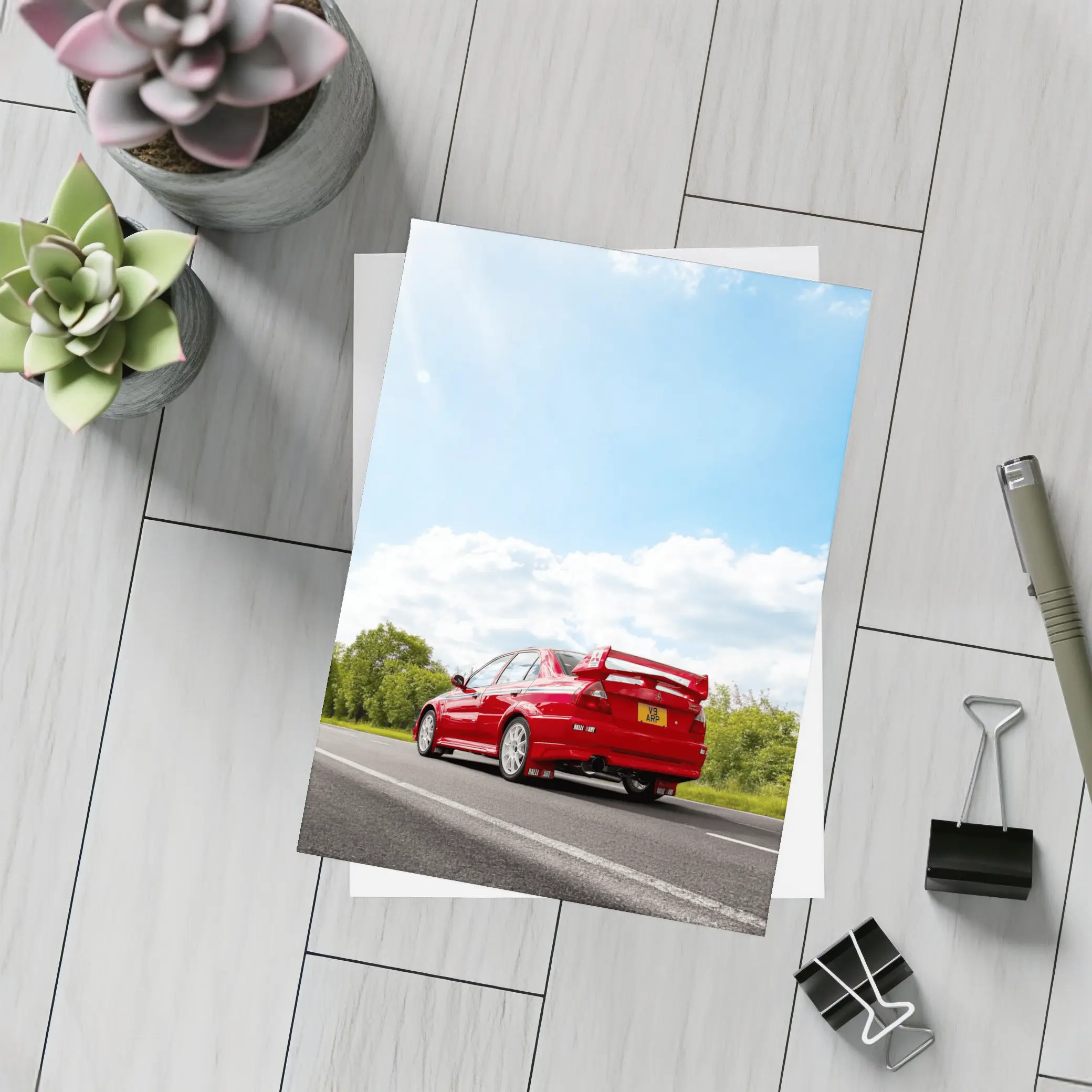 Mitsubishi Lancer Evolution Red Road Drive – Postcards