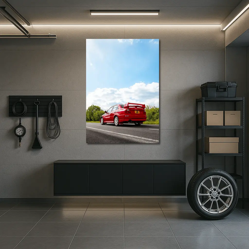 Mitsubishi Lancer Evolution Red Road Drive – Wall Art