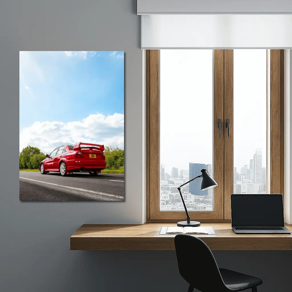 Mitsubishi Lancer Evolution Red Road Drive – Wall Art