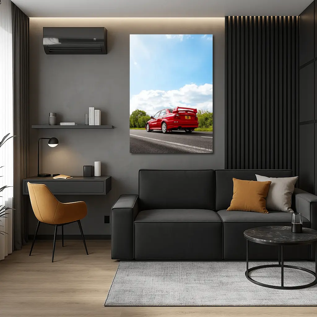 Mitsubishi Lancer Evolution Red Road Drive – Wall Art
