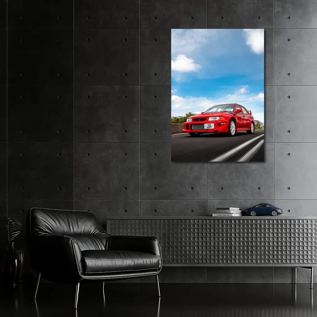 Mitsubishi Lancer Evolution Red Road Speed – Wall Art