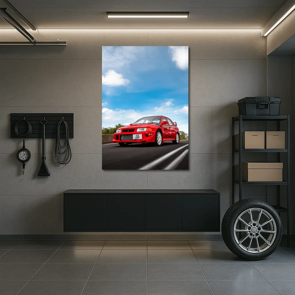 Mitsubishi Lancer Evolution Red Road Speed – Wall Art