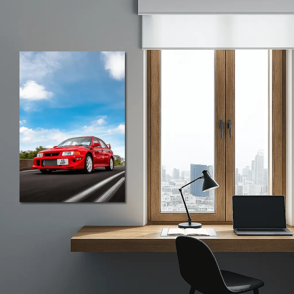 Mitsubishi Lancer Evolution Red Road Speed – Wall Art