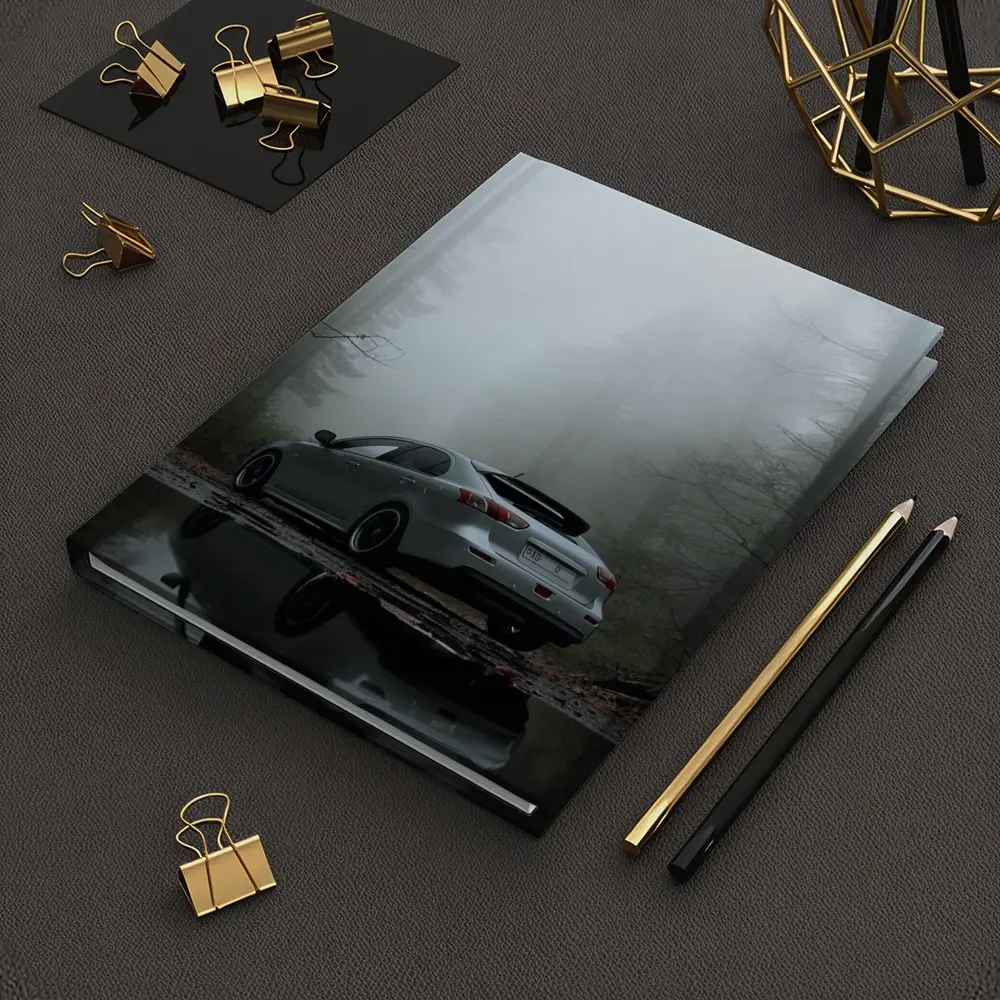 Mitsubishi Lancer Silver Car Foggy Forest – Notebooks