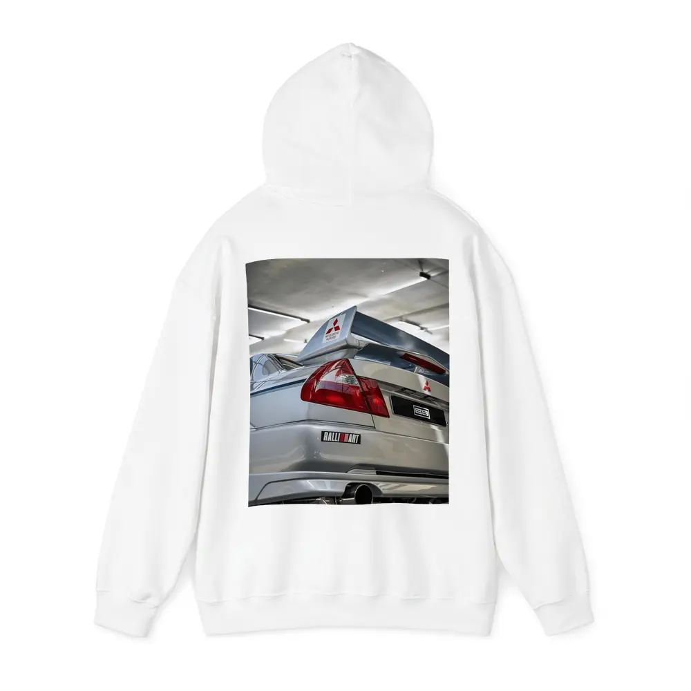 Mitsubishi Lancer Evolution Silver Garage Rear – Hoodies