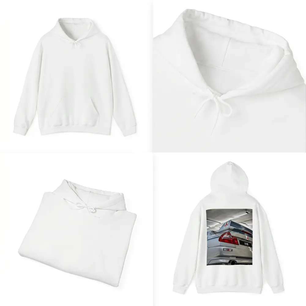 Mitsubishi Lancer Evolution Silver Garage Rear – Hoodies