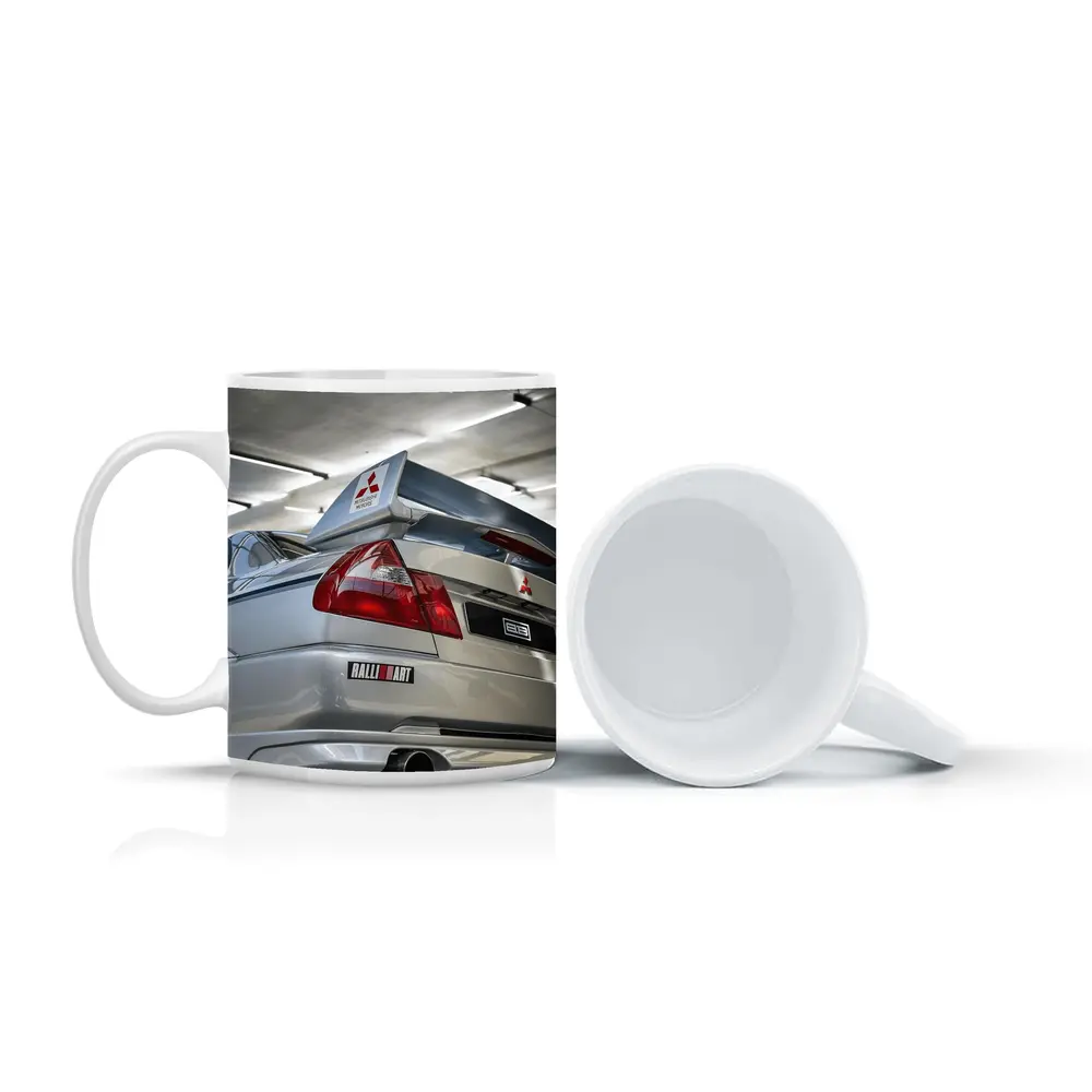 Mitsubishi Lancer Evolution Silver Garage Rear – Mugs