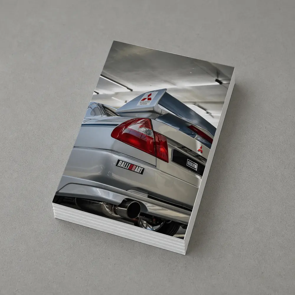 Mitsubishi Lancer Evolution Silver Garage Rear – Postcards
