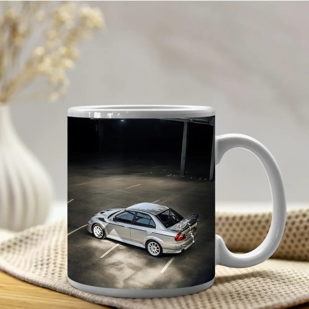 Mitsubishi Lancer Evolution Silver Parking Garage – Mugs