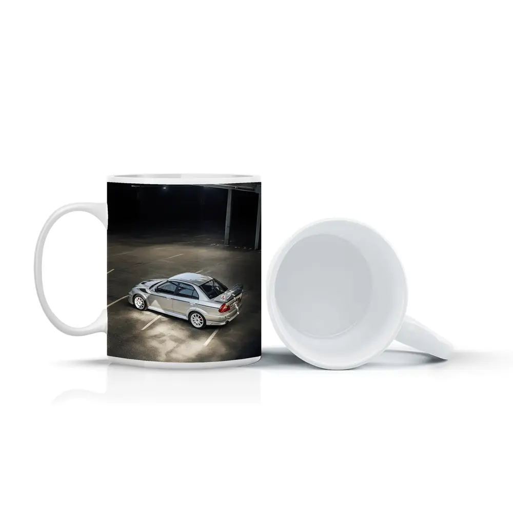 Mitsubishi Lancer Evolution Silver Parking Garage – Mugs