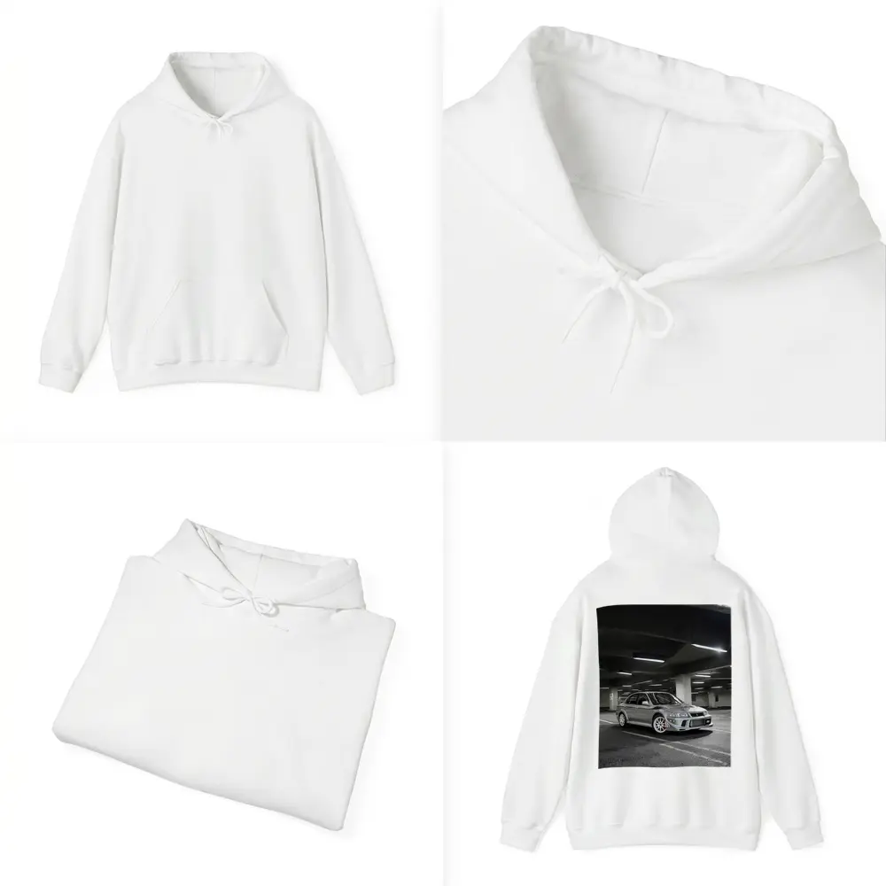 Mitsubishi Lancer Evolution Silver Parking Garage – Hoodies