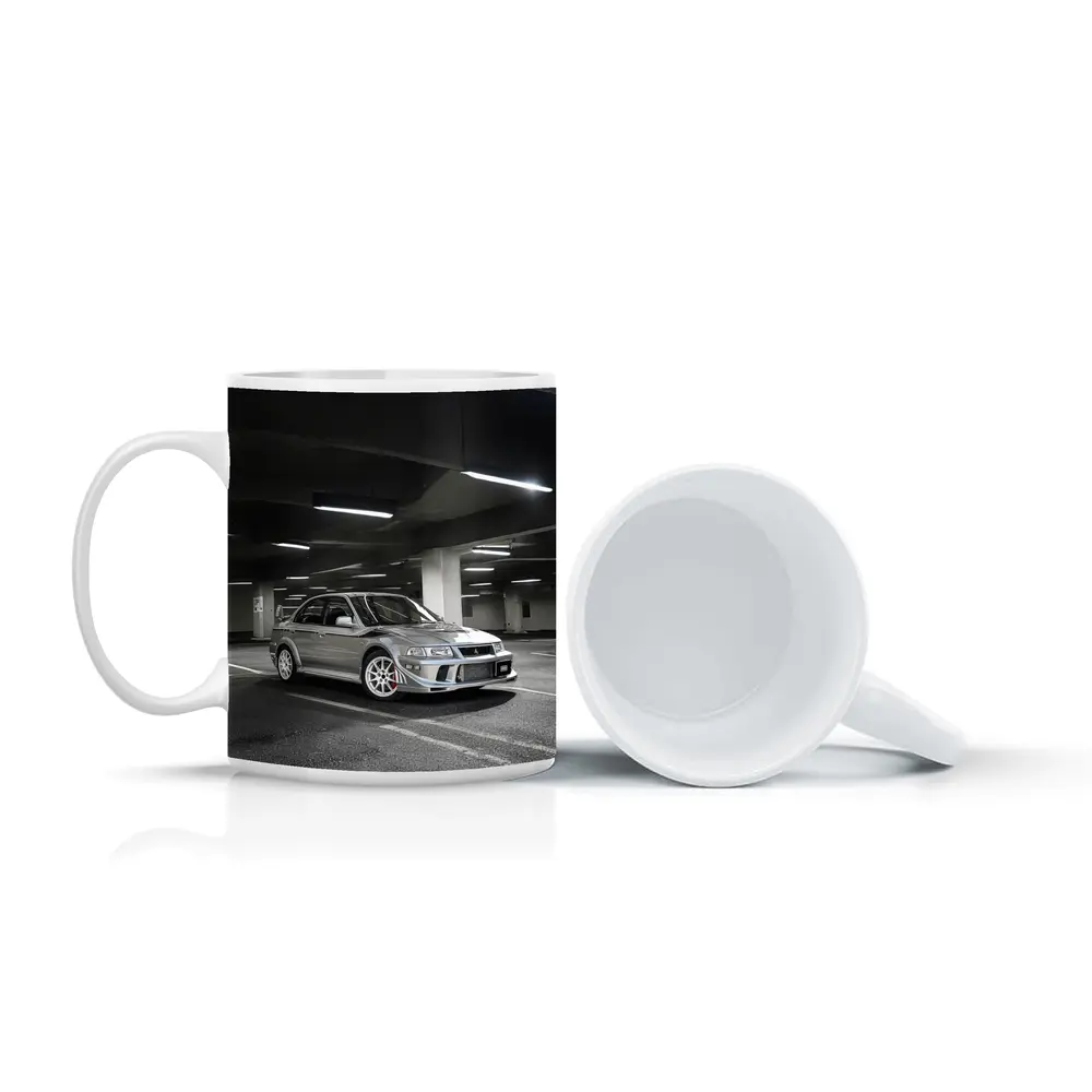 Mitsubishi Lancer Evolution Silver Parking Garage – Mugs