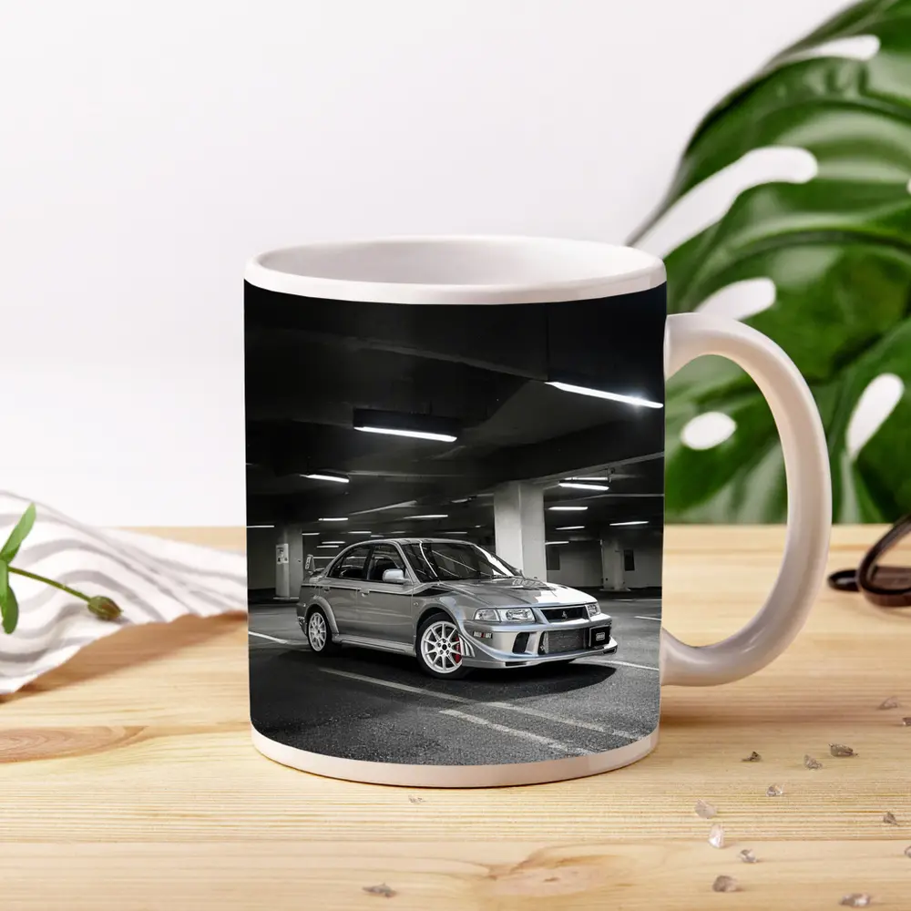 Mitsubishi Lancer Evolution Silver Parking Garage – Mugs