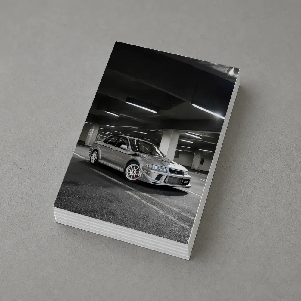Mitsubishi Lancer Evolution Silver Parking Garage – Postcards