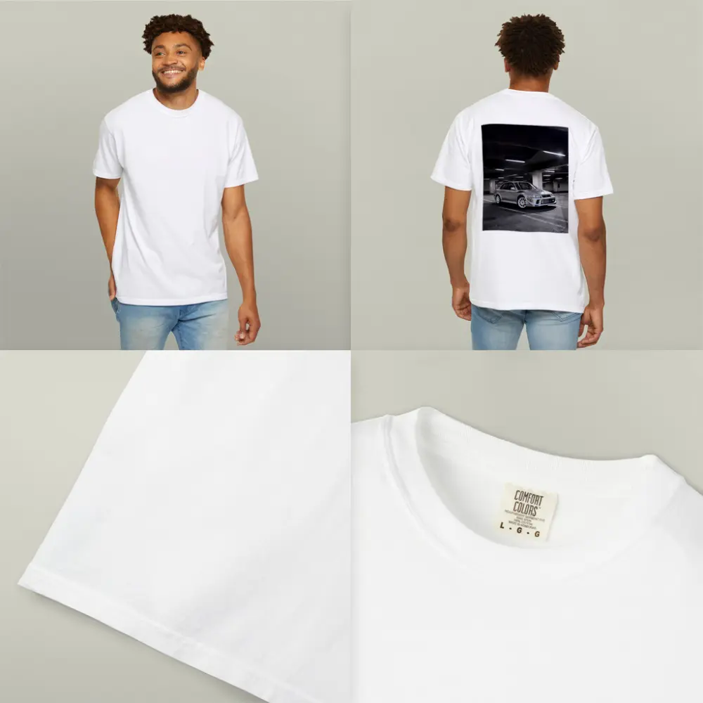 Mitsubishi Lancer Evolution Silver Parking Garage – T-Shirts