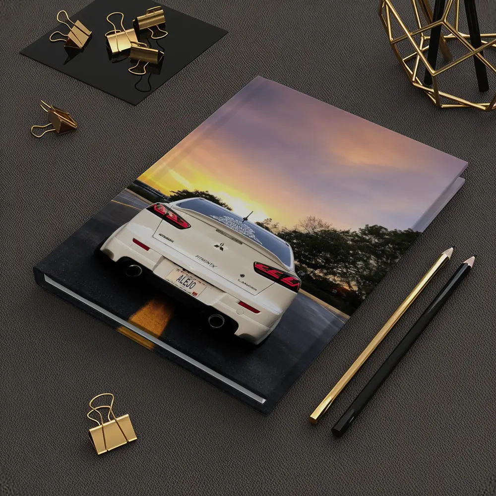 Mitsubishi Lancer White Rear Sunset Parking – Notebooks