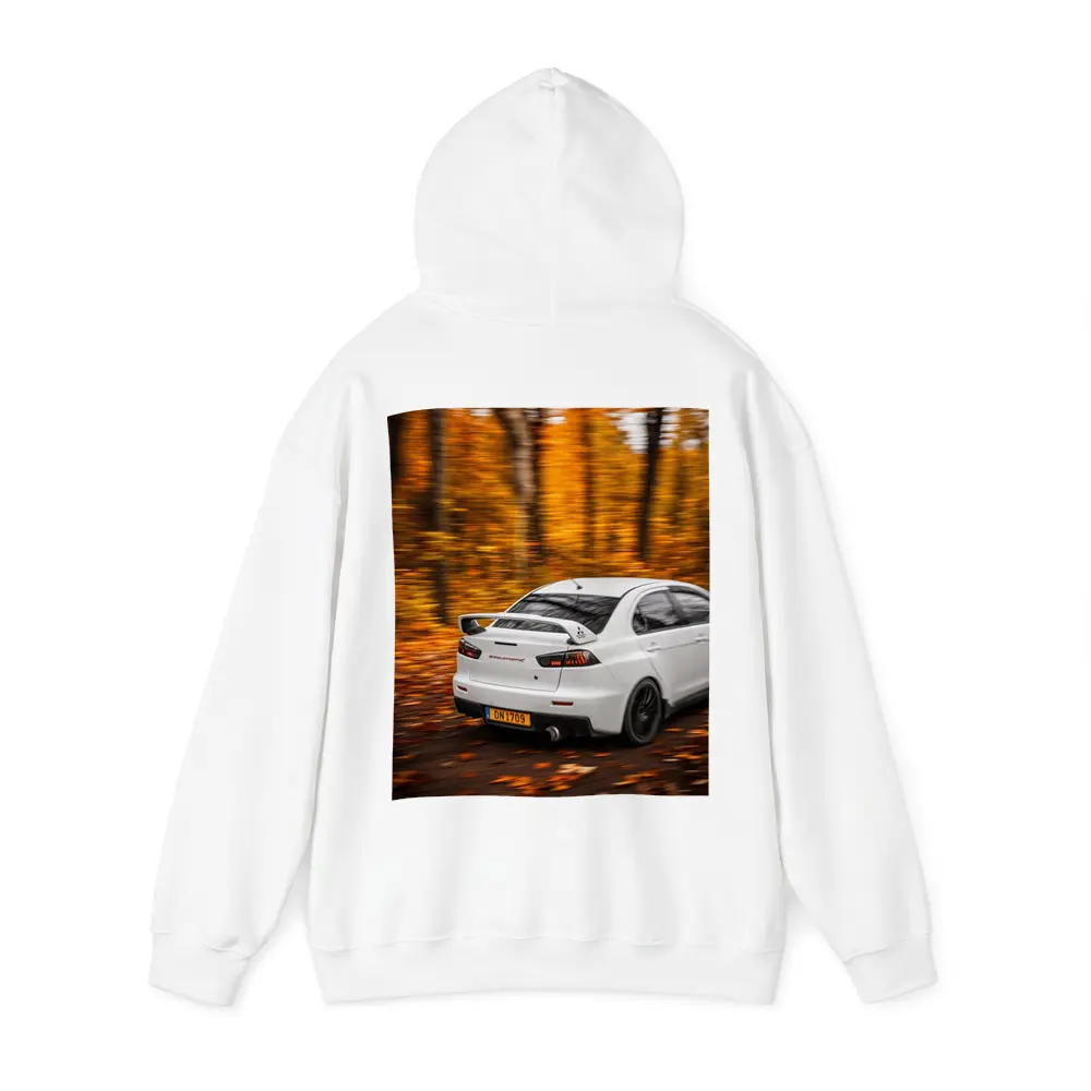 Mitsubishi Lancer Evolution White Autumn Forest – Hoodies