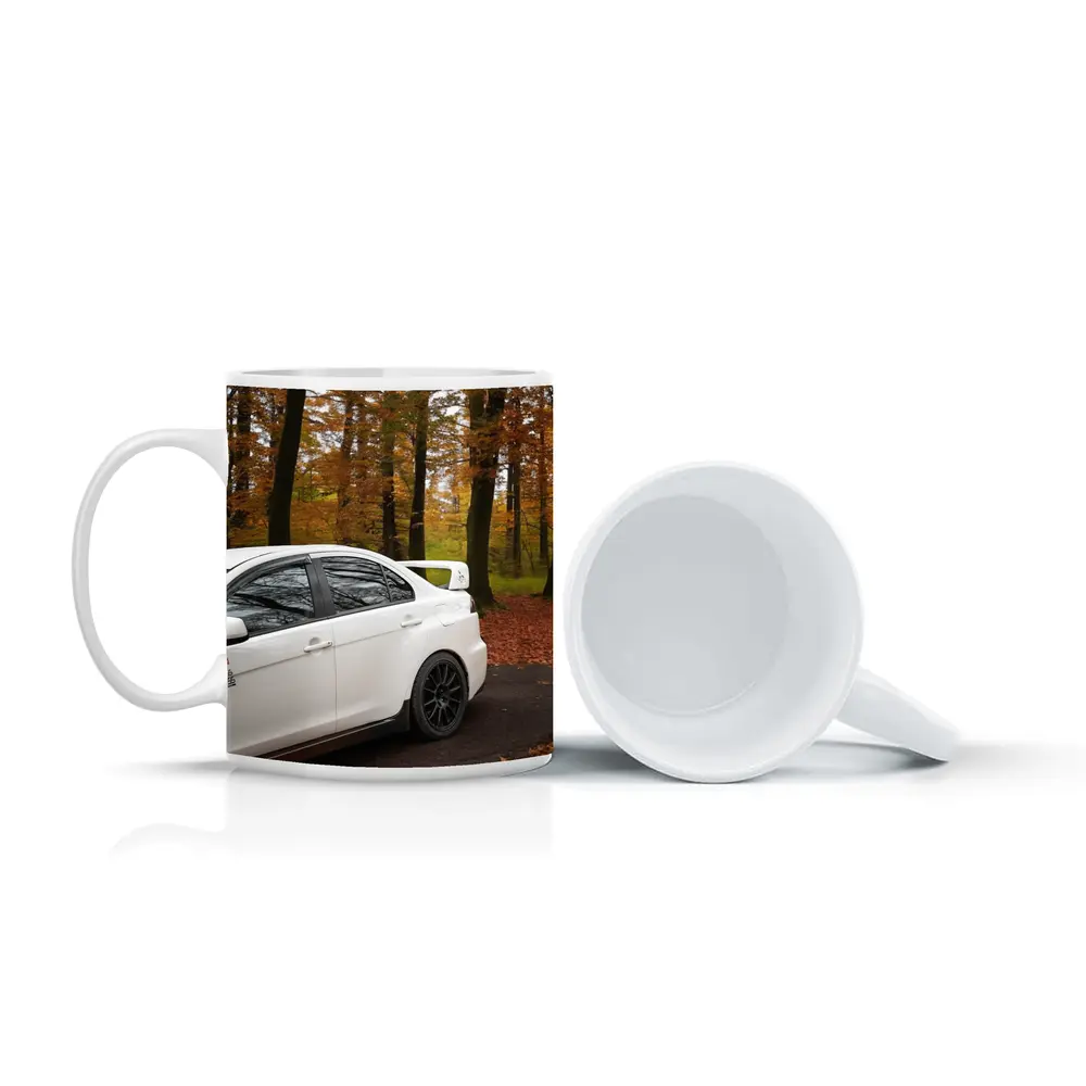 Mitsubishi Lancer Evo White Autumn Forest – Mugs