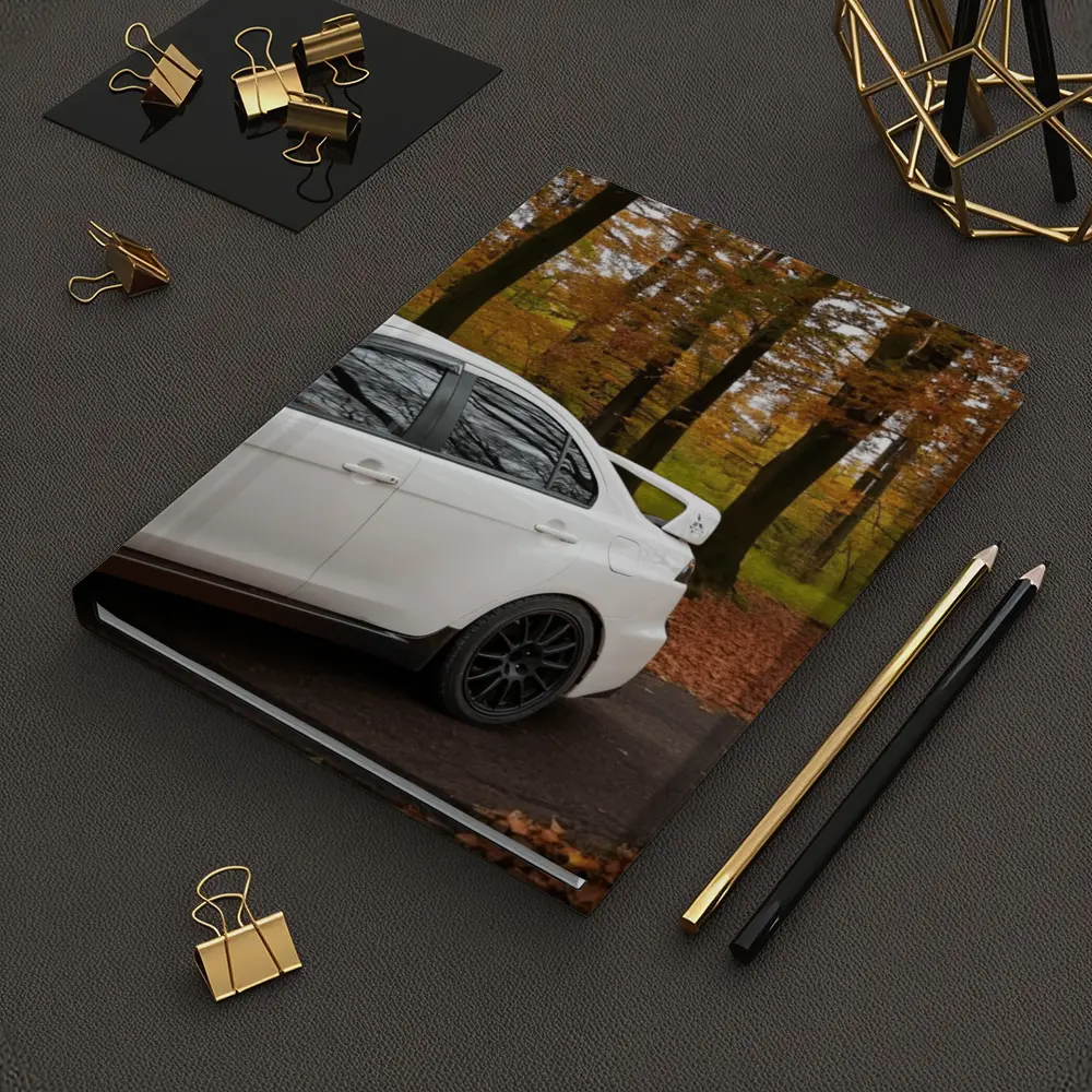 Mitsubishi Lancer Evo White Autumn Forest – Notebooks