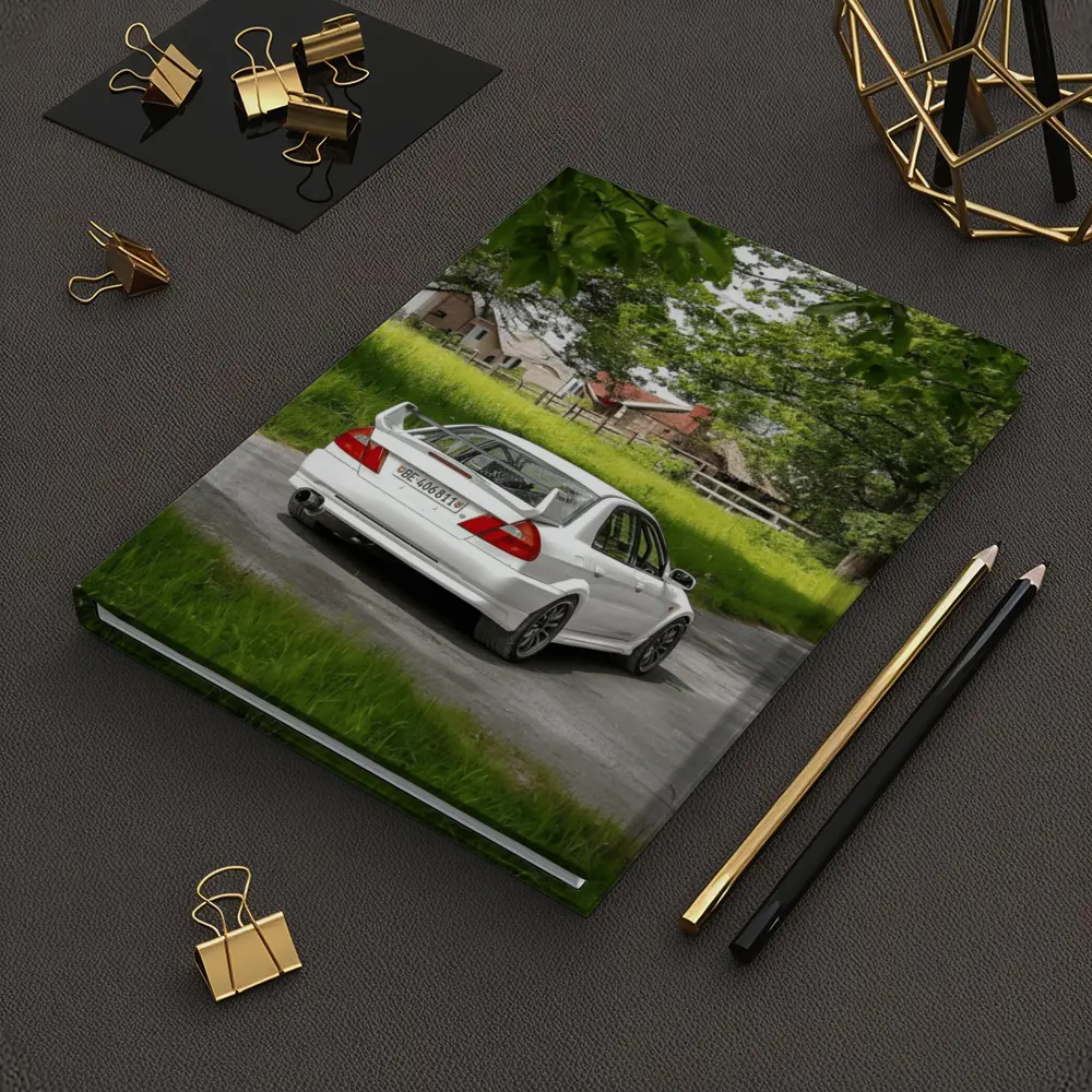 Mitsubishi Lancer Evolution White Rural Road – Notebooks