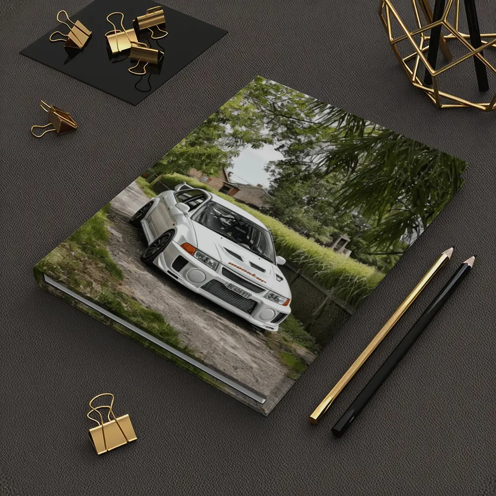 Mitsubishi Lancer Evolution White Gravel Road – Notebooks
